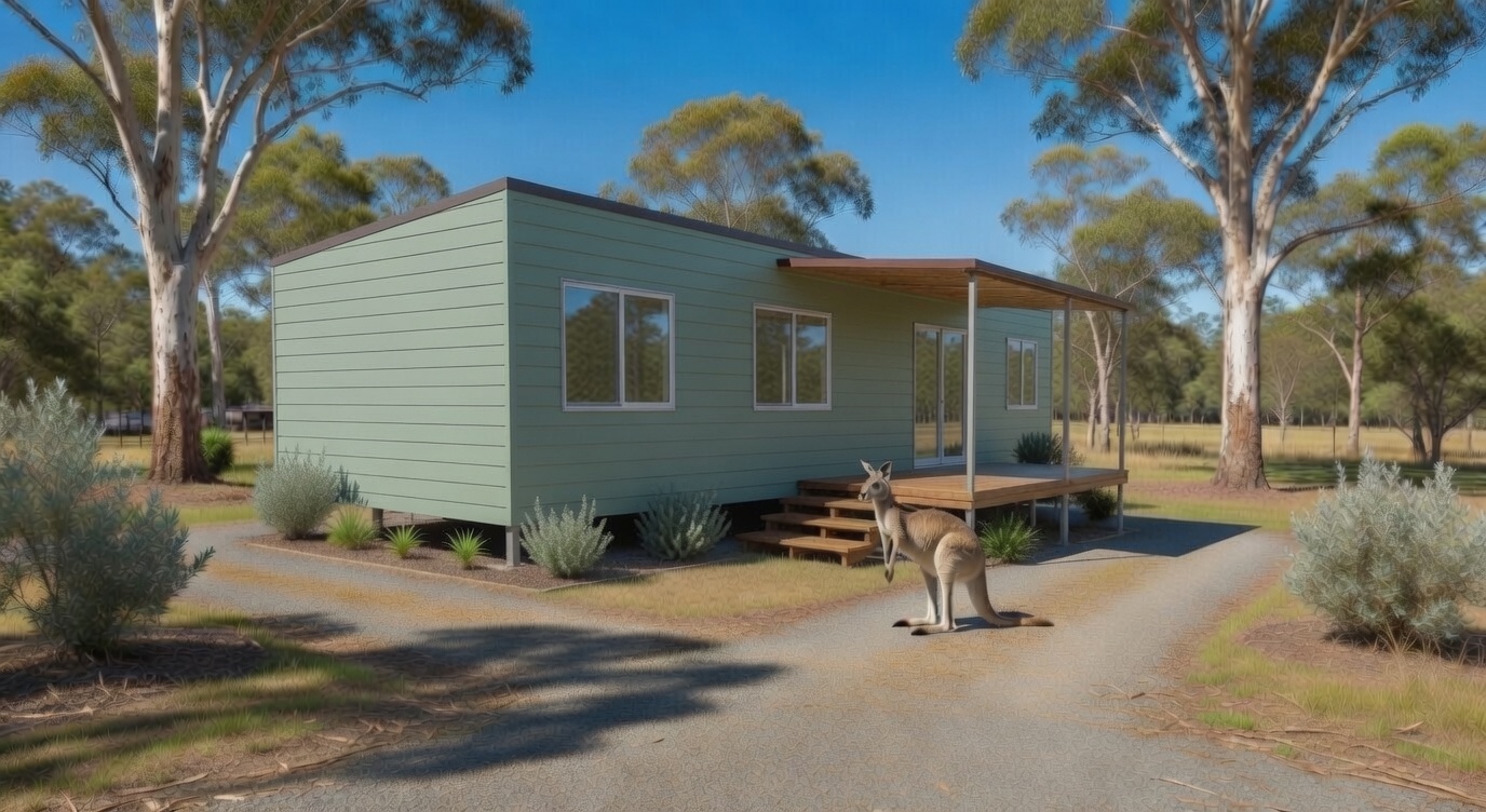 Gumnut modular home in a Queensland setting