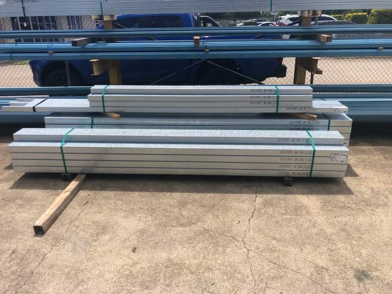 Cut light-gauge steel components prepared for the Grevillea modular home frame